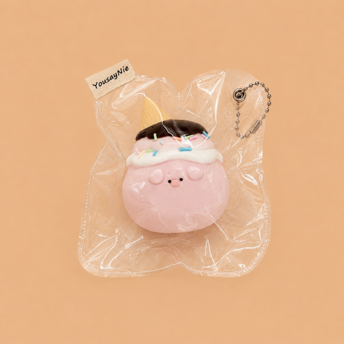 Cute Bunny & Piggy Ice Cream Slow-Rise Squishy