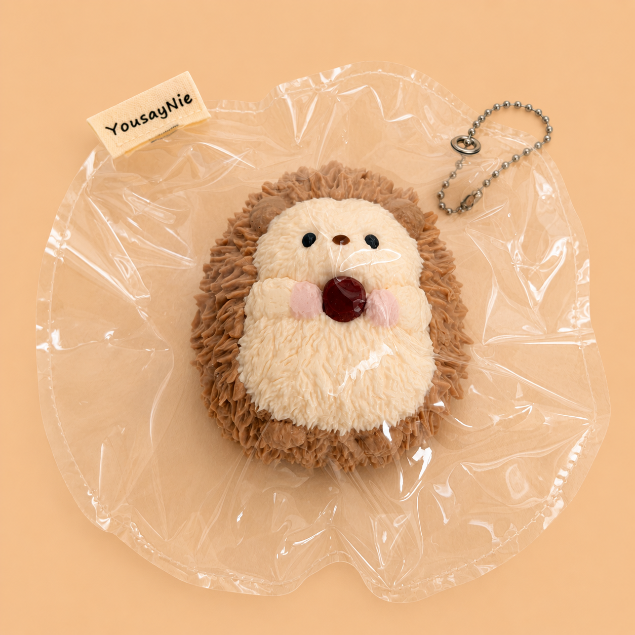 Cute Hedgehog with Red Berry Slow-Rise Squishy