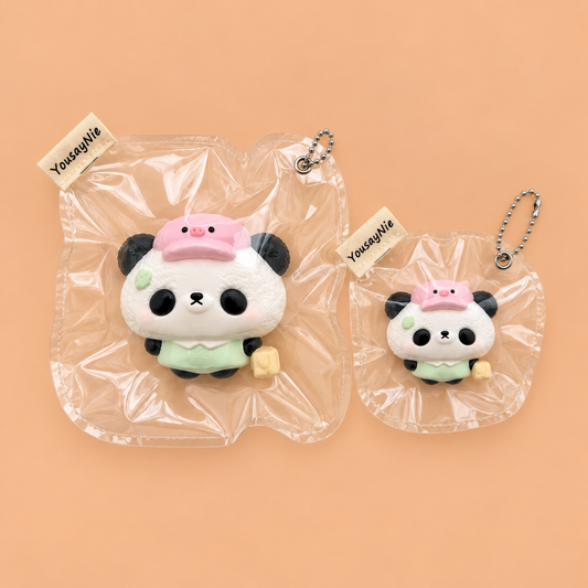 Panda with Pig Cap Slow-rising Squishy